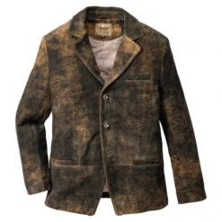 Il Lago Prestige Men's Leather Blazer Brown