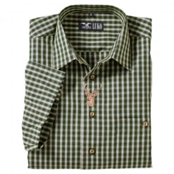 Luko Men's Short Sleeve Shirt Deer Head (check)